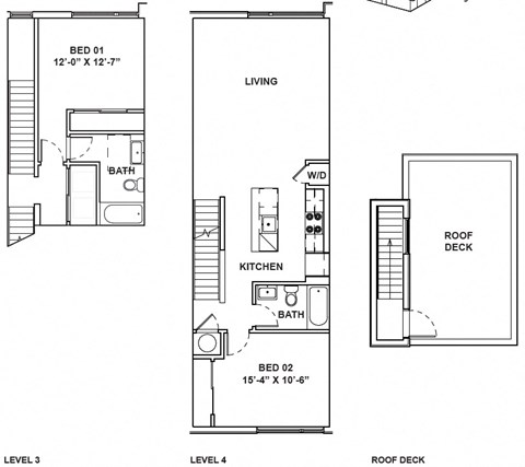 Floor plan for 2 beds, 2 baths, 1112 sqft